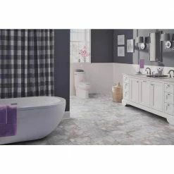 Ash Blended Slate 12 in. x 12 in. Peel and Stick Vinyl Tile (30 sq. ft. / case) by TrafficMaster 22 Ash Blended Slate 12 in. x 12 in. Peel and Stick Vinyl Tile (30 sq. ft. / case) by TrafficMaster -TrafficMaster Decor Store ash blended slate trafficmaster vinyl tile ss1213 1f 1000