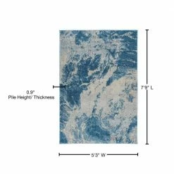 Harrison 10 Baltic 5 ft. 3 in. x 7 ft. 7 in. Area Rug by Addison Rugs -TrafficMaster Decor Store baltic blue addison rugs area rugs hdhr10ba5x8 76 1000