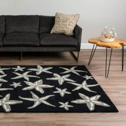 Cove 8 Starfish Black 3 ft. 6 in. x 5 ft. 6 in. Area Rug by Addison Rugs -TrafficMaster Decor Store black addison rugs area rugs hdcv8bk4x6 31 1000