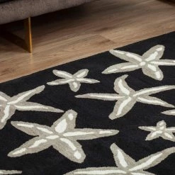 Cove 8 Starfish Black 3 ft. 6 in. x 5 ft. 6 in. Area Rug by Addison Rugs -TrafficMaster Decor Store black addison rugs area rugs hdcv8bk4x6 a0 1000