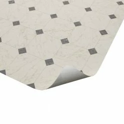 Black and White Marble Paver Residential Vinyl Sheet Flooring 12ft. Wide x Cut to Length by TrafficMaster -TrafficMaster Decor Store black and white marble trafficmaster vinyl sheet flooring c1100405k509g14 fa 1000