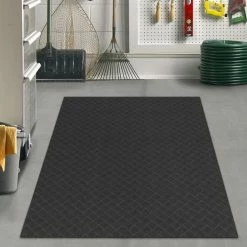 Black 36 in. x 48 in. Rubber Deck Plate Mat by TrafficMaster -TrafficMaster Decor Store black trafficmaster commercial floor mats mt1003508 4f 1000
