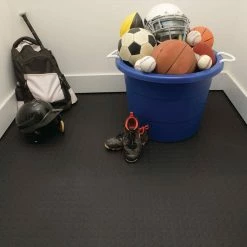 Black Raised Coin 18 in. x 18 in. x 3.1 mm Rubber Interlocking Modular Flooring Tiles, 6-Pack (13.5 sq. ft.) by TrafficMaster -TrafficMaster Decor Store black trafficmaster gym floor tiles 11n 532 18x18hd 66 1000