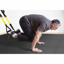 Black/Gray 24 in. x 24 in. x .52 in. Foam Dual Sided Impact Gym Floor Tiles (4 Tiles/Pack (16 sq. ft.) by TrafficMaster -TrafficMaster Decor Store black trafficmaster gym floor tiles 24213hdus 66 1000