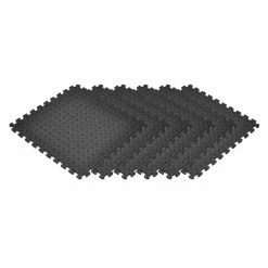 Black 24 in. W x 24 in. L x 0.47 in. Foam Interlocking Gym Floor Tiles (6 Tiles/Pack) (24 sq. ft.) by TrafficMaster -TrafficMaster Decor Store black trafficmaster gym floor tiles 24224dphd 40 1000