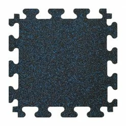 Black with Blue Flecks 18 in. x 18 in. x 0.3 in. Rubber Gym Floor Tiles (6 Tiles/Pack) (14.32 sq. ft.) by TrafficMaster