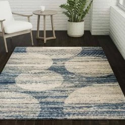 Ankara 17 Indigo Blue 8 Ft. x 10 Ft. Dancing Circles Area Rug by Addison Rugs -TrafficMaster Decor Store blue addison rugs area rugs hdan17in8x10 31 1000