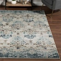 Provincial 11 Blue 3 ft. 3 in. x 5 ft. 3 in. French Damask Area Rug by Addison Rugs -TrafficMaster Decor Store blue addison rugs area rugs hdpc11bl3x5 31 1000