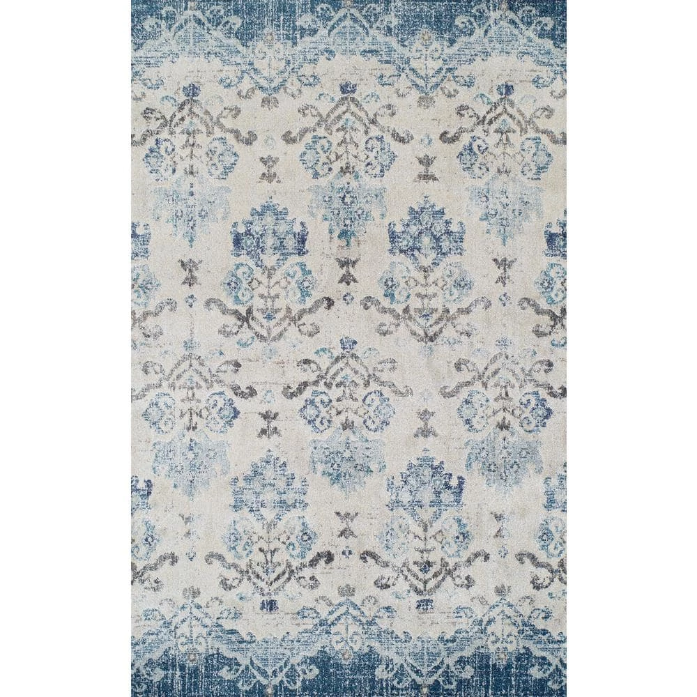 Provincial 11 Blue 3 ft. 3 in. x 5 ft. 3 in. French Damask Area Rug by Addison Rugs