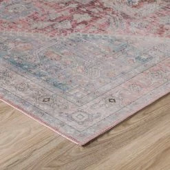 Baldwin 2 Blush 3 ft. 3 in. x 5 ft. 3 in. Medallion Velvet Non-Skid Indoor Area Rug by Addison Rugs -TrafficMaster Decor Store blush addison rugs area rugs hdba2bl3x5 4f 1000