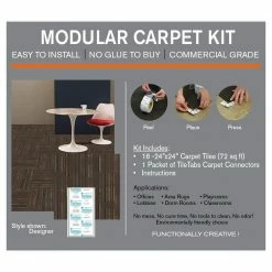 Designer Brown Commercial 24 in. x 24 Peel and Stick Carpet Tile (18 Tiles/Case) 72 sq. ft. by TrafficMaster 11 Designer Brown Commercial 24 in. x 24 Peel and Stick Carpet Tile (18 Tiles/Case) 72 sq. ft. by TrafficMaster -TrafficMaster Decor Store brown tan trafficmaster carpet tile pdm12 4000k 4f 1000