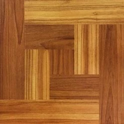 Brown Wood Parquet 12 in. x 12 in. Peel and Stick Vinyl Tile Flooring (30 sq. ft. / case) by TrafficMaster