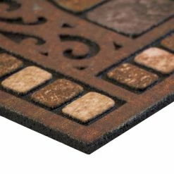 Half Round Stone 18 in. x 30 in. Door Mat by TrafficMaster 7 Half Round Stone 18 in. x 30 in. Door Mat by TrafficMaster -TrafficMaster Decor Store browns and tans printed on a flocked surface trafficmaster door mats 60 730 0498 01800030 40 1000