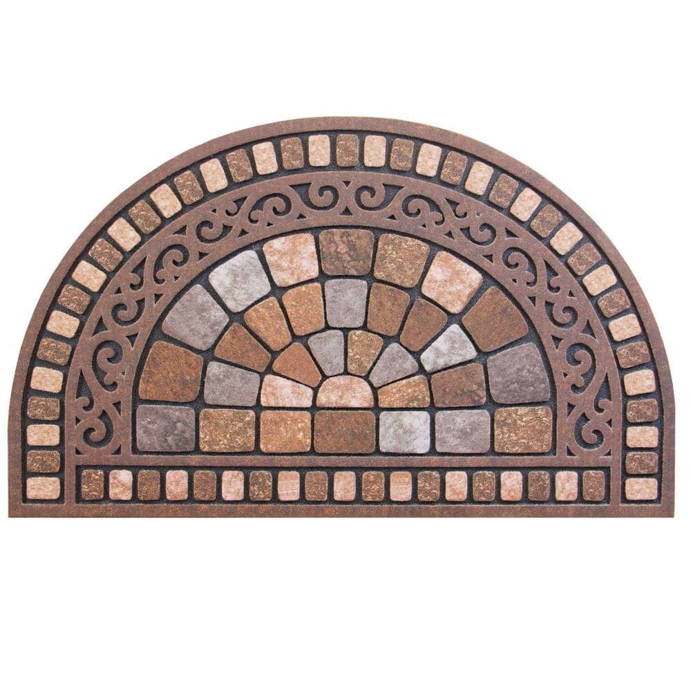 Half Round Stone 18 in. x 30 in. Door Mat by TrafficMaster 3 Half Round Stone 18 in. x 30 in. Door Mat by TrafficMaster