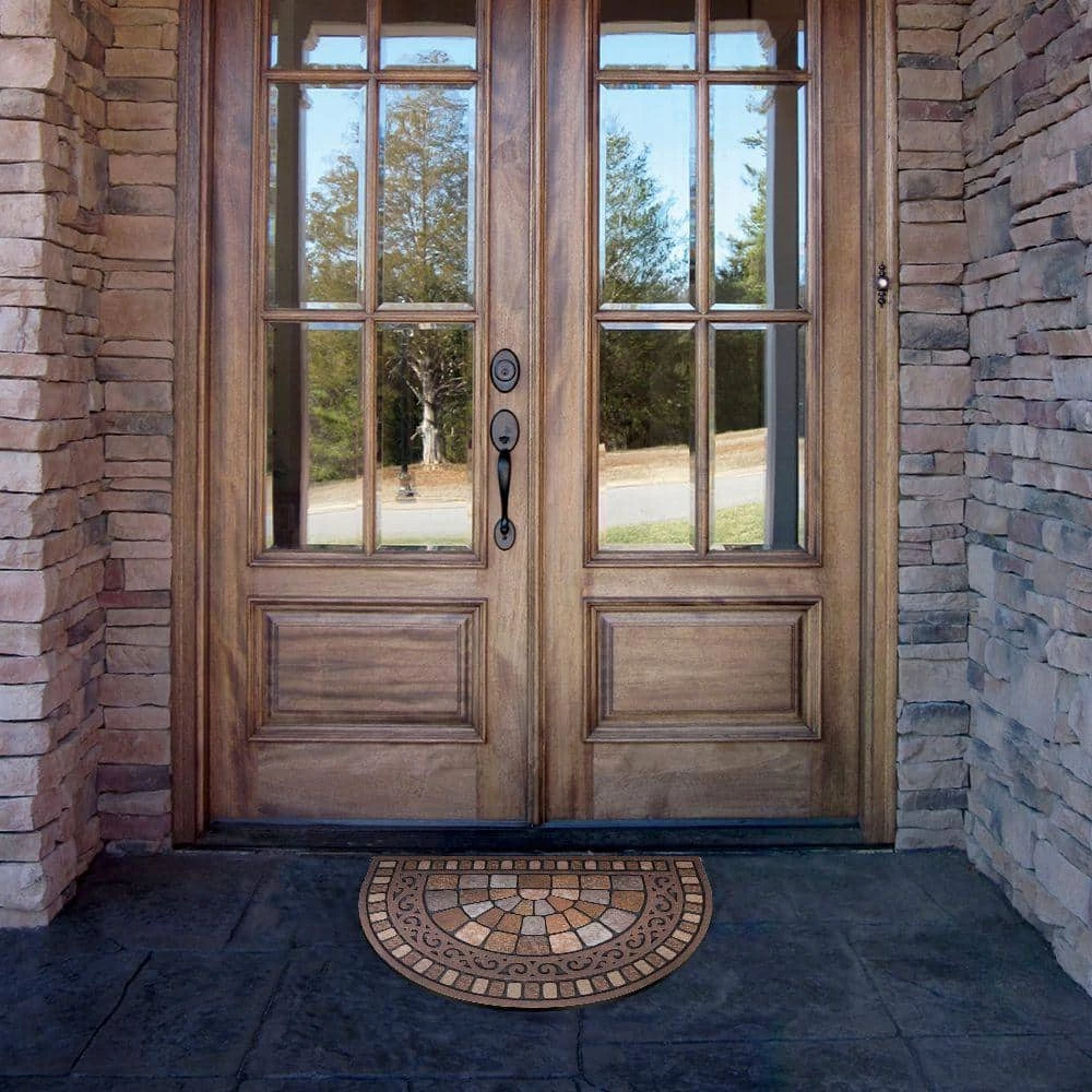 Half Round Stone 18 in. x 30 in. Door Mat by TrafficMaster 4 Half Round Stone 18 in. x 30 in. Door Mat by TrafficMaster - Image 2