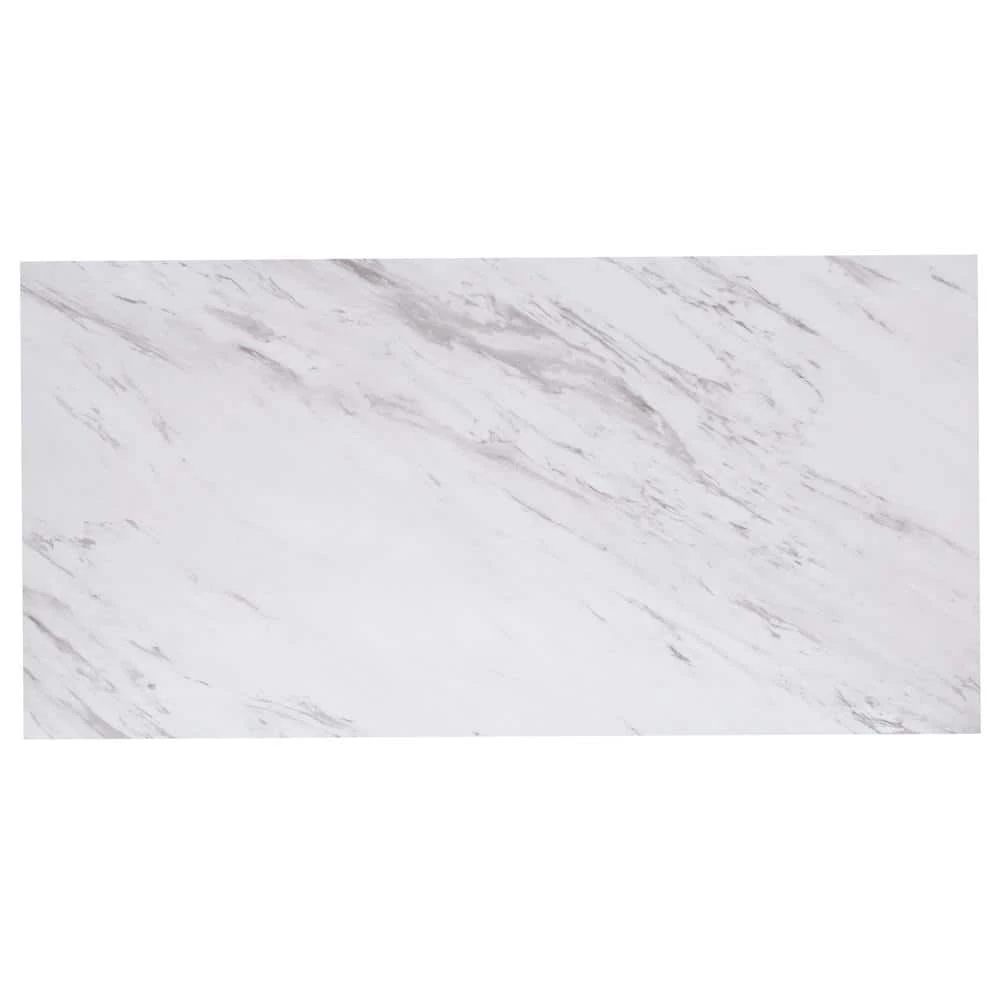 Carrara Marble 12 in. x 24 in. Peel and Stick Vinyl Tile (20 sq. ft. / case) by TrafficMaster 7 Carrara Marble 12 in. x 24 in. Peel and Stick Vinyl Tile (20 sq. ft. / case) by TrafficMaster - Image 5