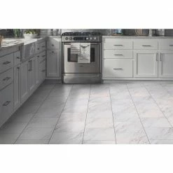 Carrara Marble 12 in. x 12 in. Peel and Stick Vinyl Tile (30 sq. ft. / case) by TrafficMaster -TrafficMaster Decor Store carrara marble trafficmaster vinyl tile ss1212 4f 1000 1