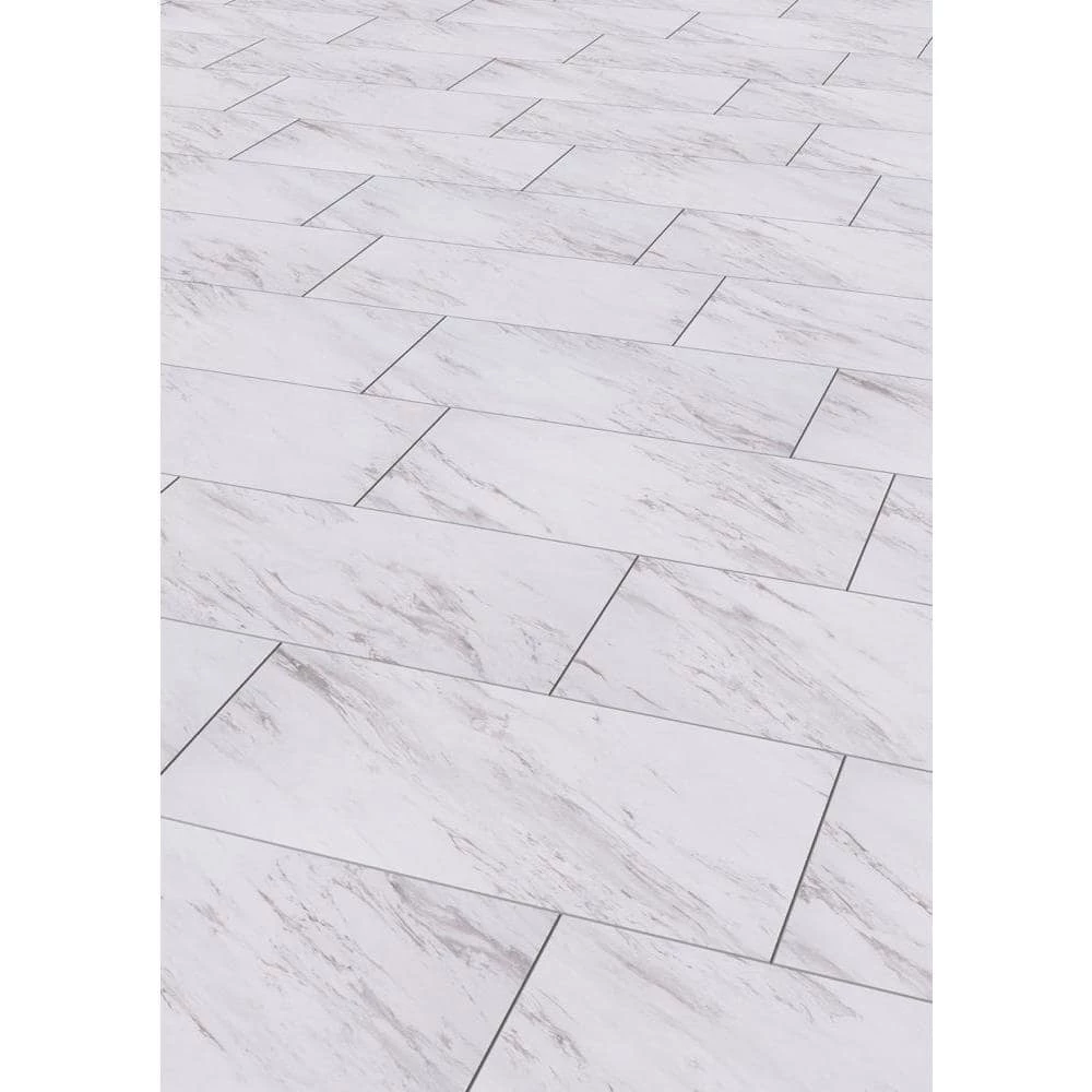 Carrara Marble 12 in. x 24 in. Peel and Stick Vinyl Tile (20 sq. ft. / case) by TrafficMaster 11 Carrara Marble 12 in. x 24 in. Peel and Stick Vinyl Tile (20 sq. ft. / case) by TrafficMaster - Image 9