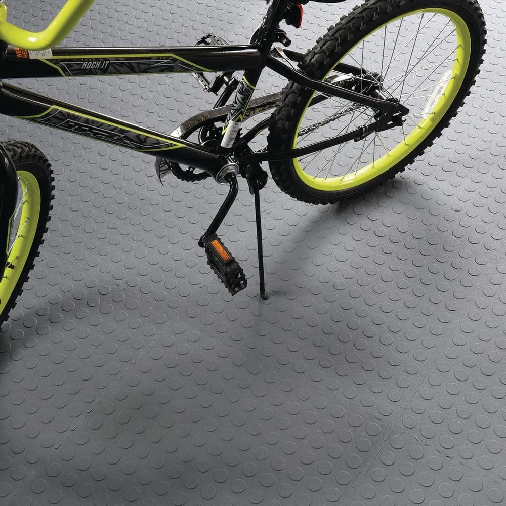 Gray Raised Coin 18 in. x 18 in. x 3.1 mm Rubber Interlocking Modular Flooring Tiles, 6-Pack (13.5 sq. ft.) by TrafficMaster 8 Gray Raised Coin 18 in. x 18 in. x 3.1 mm Rubber Interlocking Modular Flooring Tiles, 6-Pack (13.5 sq. ft.) by TrafficMaster - Image 6