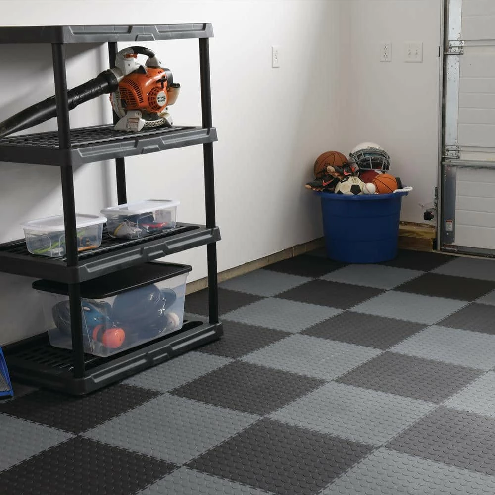 Gray Raised Coin 18 in. x 18 in. x 3.1 mm Rubber Interlocking Modular Flooring Tiles, 6-Pack (13.5 sq. ft.) by TrafficMaster 12 Gray Raised Coin 18 in. x 18 in. x 3.1 mm Rubber Interlocking Modular Flooring Tiles, 6-Pack (13.5 sq. ft.) by TrafficMaster - Image 10
