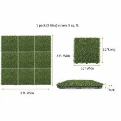 1 ft. x 1 ft. Artificial Grass Interlocking Tiles (9-Pack) by TrafficMaster -TrafficMaster Decor Store green trafficmaster artificial grass 48219 1d 1000