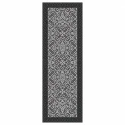 Derbent Grey 2 ft. x 5 ft. Medallion Polyester Accent Rug by TrafficMaster