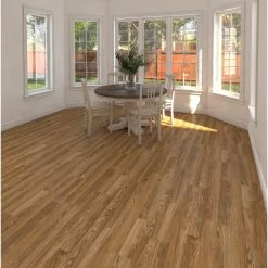 Kellum Valley Gunstock Oak 7 mm T x 8.03 in. W Laminate Wood Flooring (23.91 sq.ft/Case) by TrafficMaster -TrafficMaster Decor Store gunstock brown trafficmaster laminate wood flooring 360731 22430 31 1000