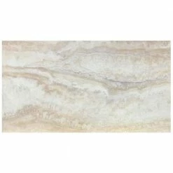 Light Grey 12 in. x 24 in. Travertine Peel and Stick Vinyl Tile Flooring (20 sq. ft. / case) by TrafficMaster