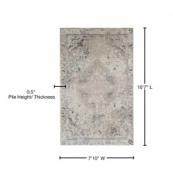 Provincial 7 Linen 7 ft. 10 in. x 10 ft. 7 in. Medallion Persian Area Rug by Addison Rugs -TrafficMaster Decor Store linen addison rugs area rugs hdpc7li8x11 76 1000