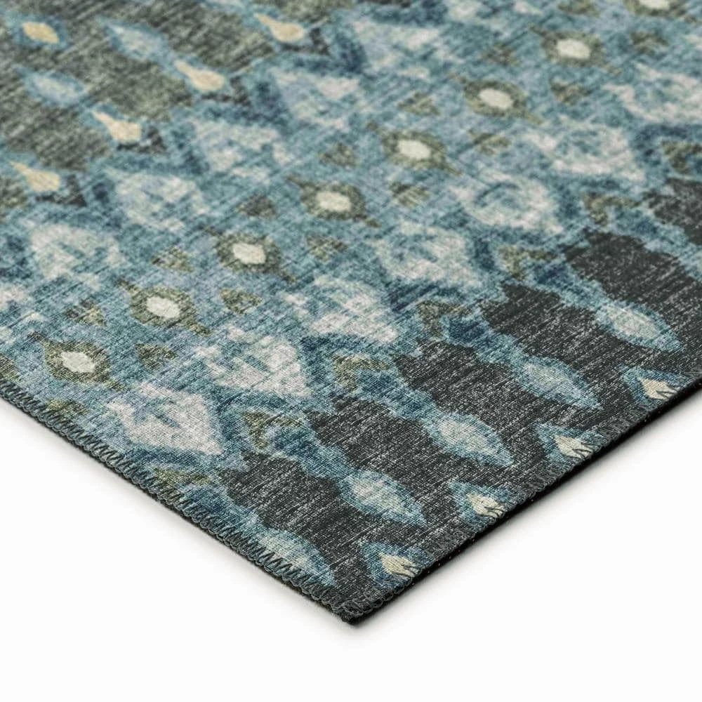 Evolve Mineral Blue 8 ft. x 10 ft. Ikat Area Rug by Addison Rugs 4 Evolve Mineral Blue 8 ft. x 10 ft. Ikat Area Rug by Addison Rugs - Image 2