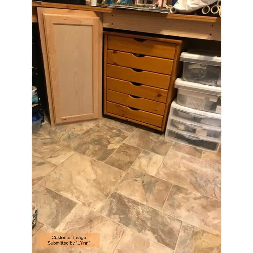 Modular Natural Slate Stone Residential Vinyl Sheet Flooring 12ft. Wide x Cut to Length by TrafficMaster 5 Modular Natural Slate Stone Residential Vinyl Sheet Flooring 12ft. Wide x Cut to Length by TrafficMaster - Image 3