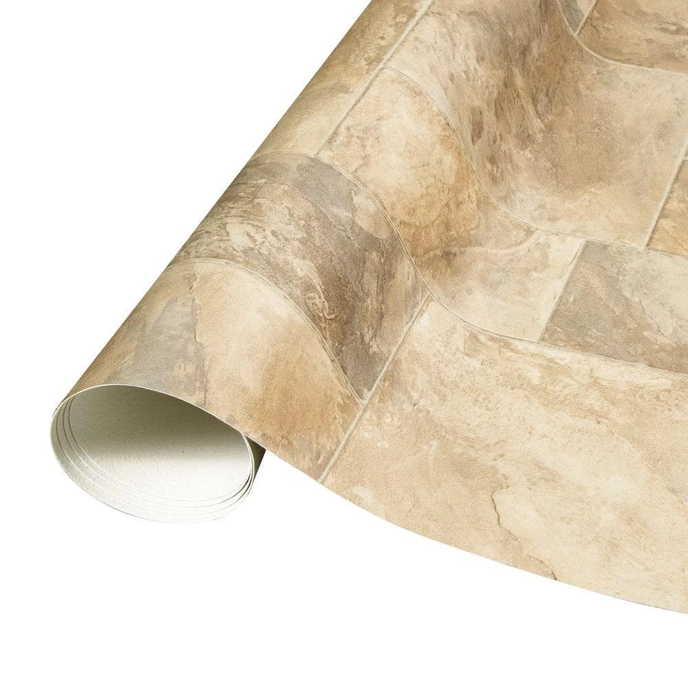 Modular Natural Slate Stone Residential Vinyl Sheet Flooring 12ft. Wide x Cut to Length by TrafficMaster 12 Modular Natural Slate Stone Residential Vinyl Sheet Flooring 12ft. Wide x Cut to Length by TrafficMaster - Image 10