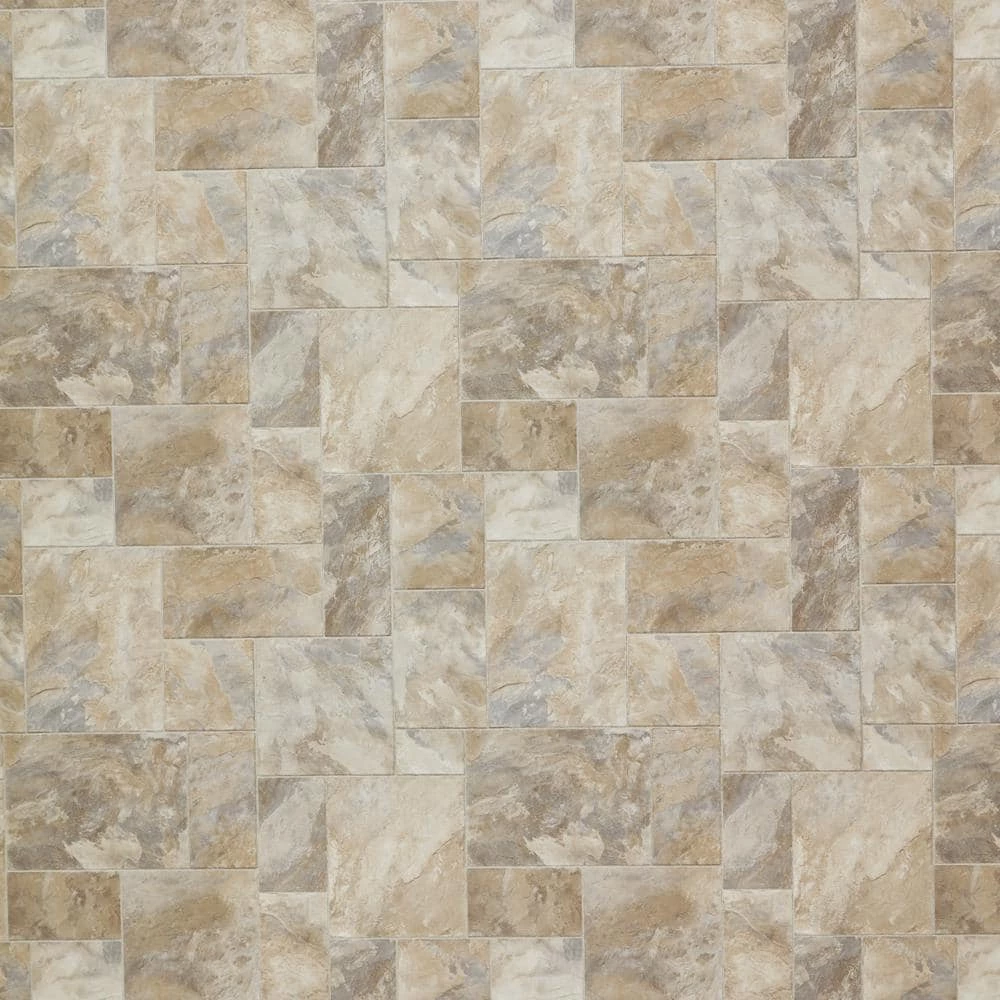 Modular Natural Slate Stone Residential Vinyl Sheet Flooring 12ft. Wide x Cut to Length by TrafficMaster 3 Modular Natural Slate Stone Residential Vinyl Sheet Flooring 12ft. Wide x Cut to Length by TrafficMaster