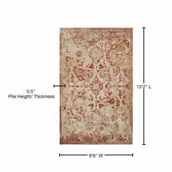 Provincial 4 Paprika 9 ft. 6 x 13 ft. 2 Distressed Persian Area Rug by Addison Rugs -TrafficMaster Decor Store paprika addison rugs area rugs hdpc4pa10x13 76 1000