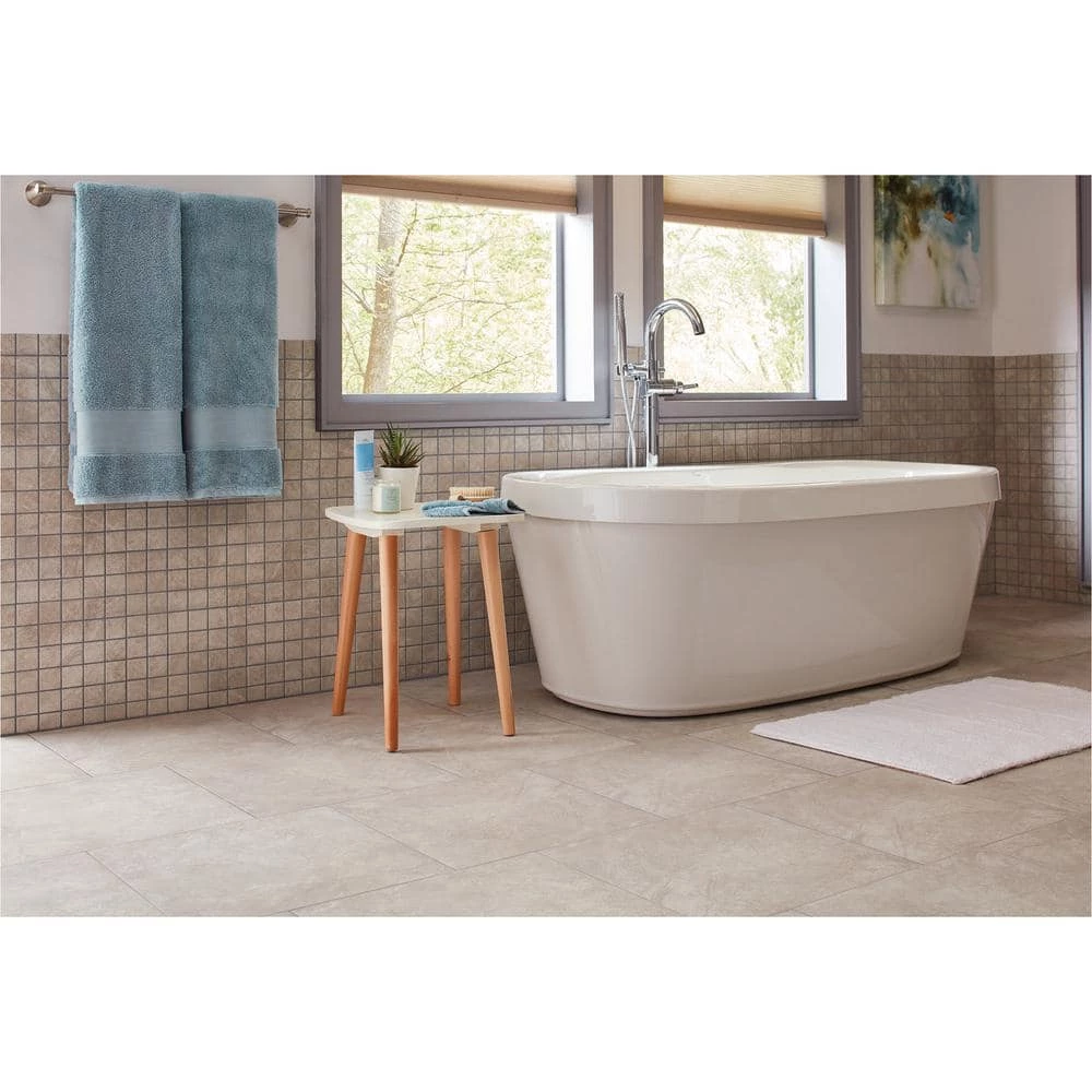 Portland Stone Gray 18 in. x 18 in. Glazed Ceramic Floor and Wall Tile (17.44 sq. ft. / case) by TrafficMaster 11 Portland Stone Gray 18 in. x 18 in. Glazed Ceramic Floor and Wall Tile (17.44 sq. ft. / case) by TrafficMaster - Image 9