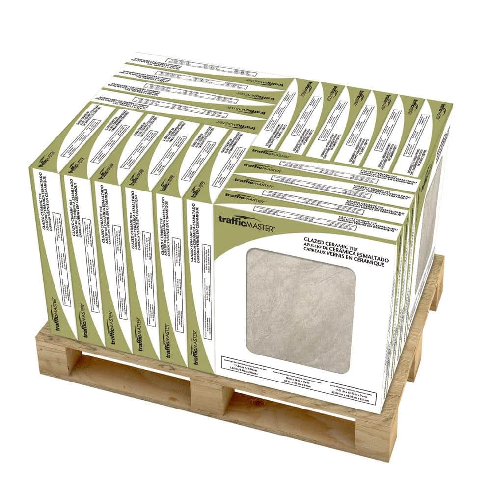 Portland Stone Gray 18 in. x 18 in. Glazed Ceramic Floor and Wall Tile (348.8 sq. ft. / pallet) by TrafficMaster 15 Portland Stone Gray 18 in. x 18 in. Glazed Ceramic Floor and Wall Tile (348.8 sq. ft. / pallet) by TrafficMaster - Image 13