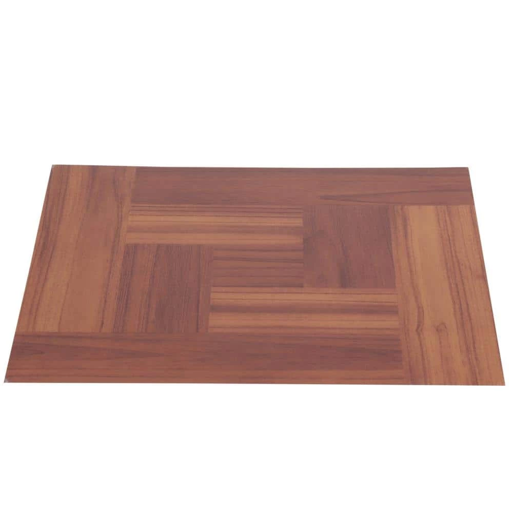 Red Oak Parquet 12 in. x 12 in. Peel and Stick Vinyl Tile Flooring (30 sq. ft. / case) by TrafficMaster 8 Red Oak Parquet 12 in. x 12 in. Peel and Stick Vinyl Tile Flooring (30 sq. ft. / case) by TrafficMaster - Image 6