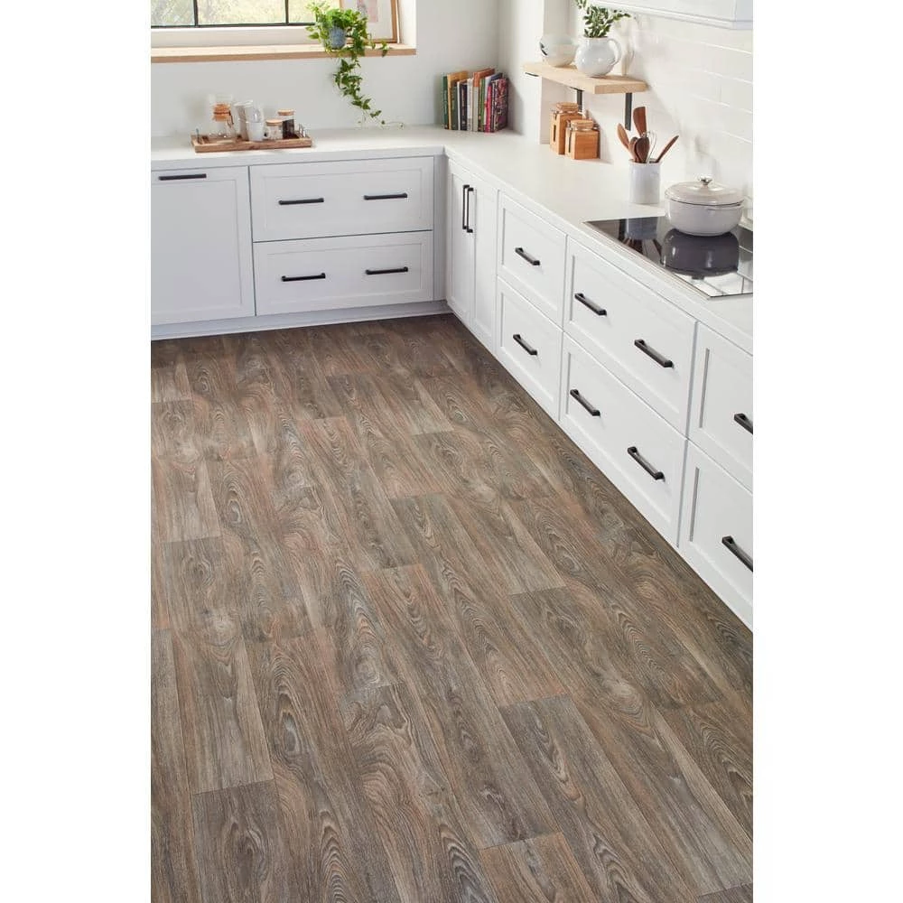 Scorched Walnut Grey Wood Residential Vinyl Sheet Flooring 12ft. Wide x Cut to Length by TrafficMaster 6 Scorched Walnut Grey Wood Residential Vinyl Sheet Flooring 12ft. Wide x Cut to Length by TrafficMaster - Image 4