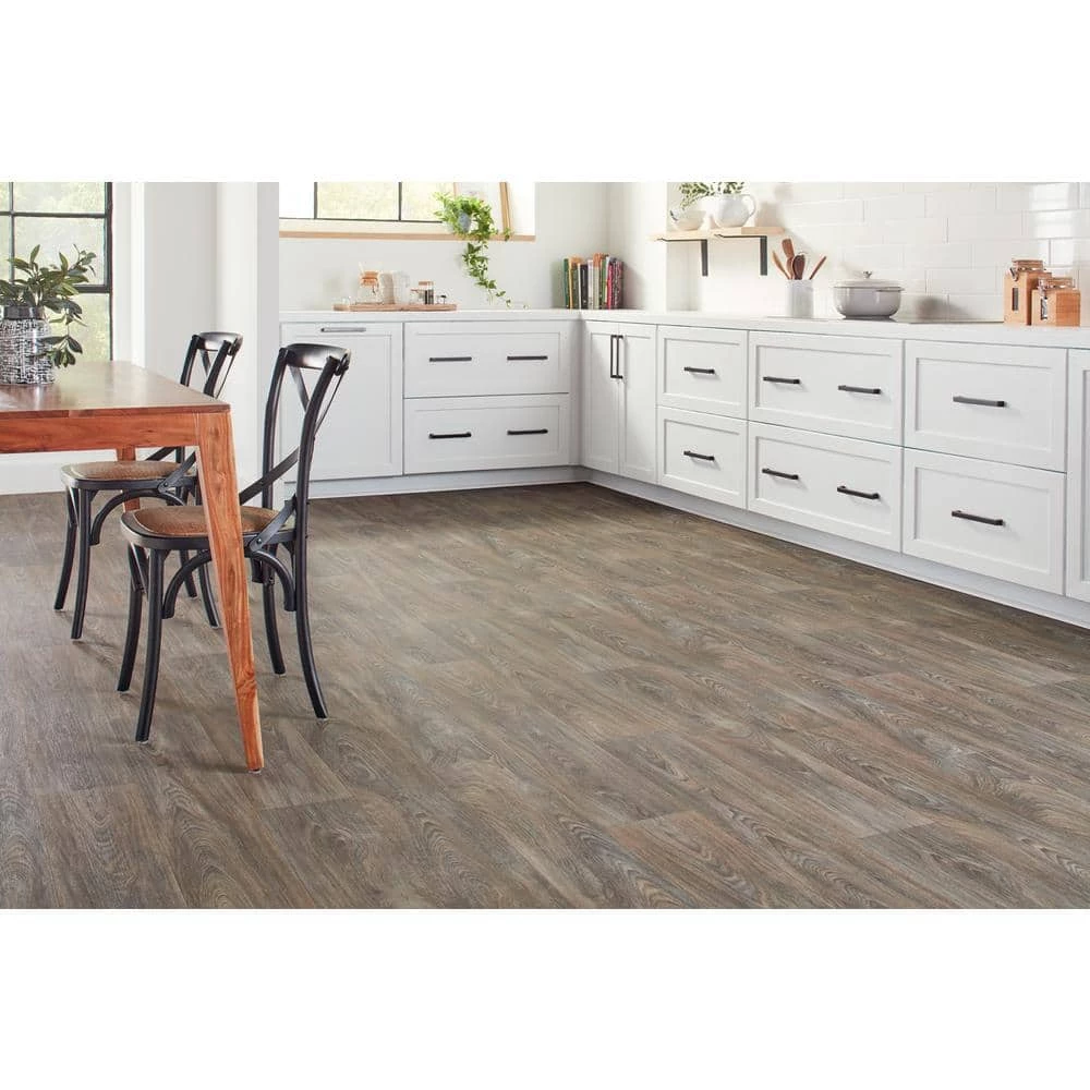 Scorched Walnut Grey Wood Residential Vinyl Sheet Flooring 12ft. Wide x Cut to Length by TrafficMaster 4 Scorched Walnut Grey Wood Residential Vinyl Sheet Flooring 12ft. Wide x Cut to Length by TrafficMaster - Image 2