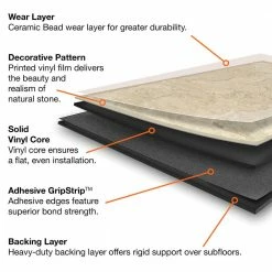 12 in. W Sedona GripStrip Luxury Vinyl Tile Flooring (24 sq. ft./case) by TrafficMaster 17 12 in. W Sedona GripStrip Luxury Vinyl Tile Flooring (24 sq. ft./case) by TrafficMaster -TrafficMaster Decor Store sedona trafficmaster vinyl tile 260110 0 31 1000