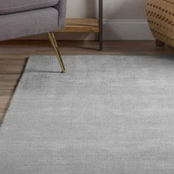 Audrey 1 Silver 9'X13' Solid Hand Loomed Wool and Viscose Indoor by Addison Rugs -TrafficMaster Decor Store silver addison rugs area rugs hdau1si9x13 a0 1000