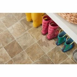 Pro Basic Refined Slate Neutral Stone Residential Vinyl Sheet Flooring 12ft. Wide x Cut to Length by TrafficMaster -TrafficMaster Decor Store slate neutral trafficmaster vinyl sheet flooring c9770406k536g14 1d 1000