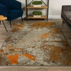 Bach 60 Abstract Tangerine 3 ft. 3 in. x 5 ft. 1 in. Area Rug by Addison Rugs 15 Bach 60 Abstract Tangerine 3 ft. 3 in. x 5 ft. 1 in. Area Rug by Addison Rugs -TrafficMaster Decor Store tangerine addison rugs area rugs hdbh60ta3x5 31 1000