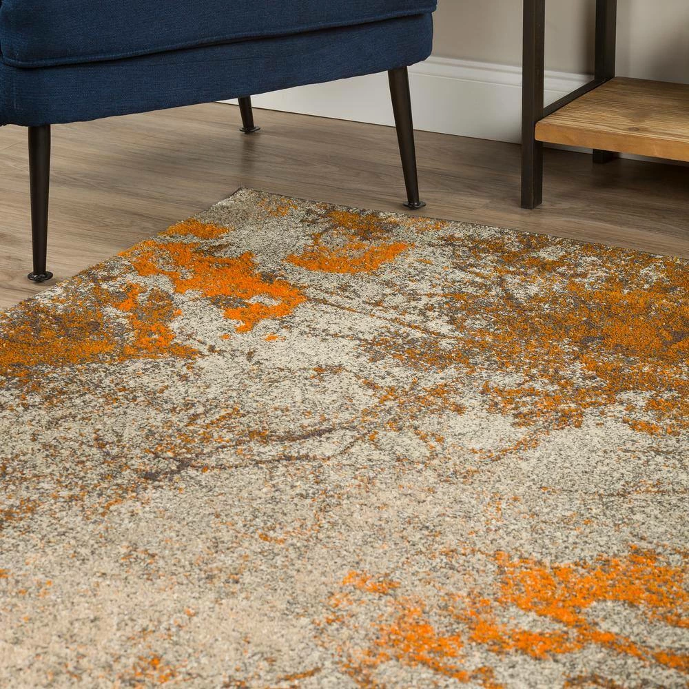 Bach 60 Abstract Tangerine 3 ft. 3 in. x 5 ft. 1 in. Area Rug by Addison Rugs 7 Bach 60 Abstract Tangerine 3 ft. 3 in. x 5 ft. 1 in. Area Rug by Addison Rugs - Image 5
