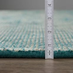 Dexter 1 Teal 2 ft. 3 in. x 7 ft. 6 in. Tonal Solid Wool and Viscose Indoor Area Rug Runner by Addison Rugs -TrafficMaster Decor Store teal addison rugs area rugs hddx1te2x8 1f 1000