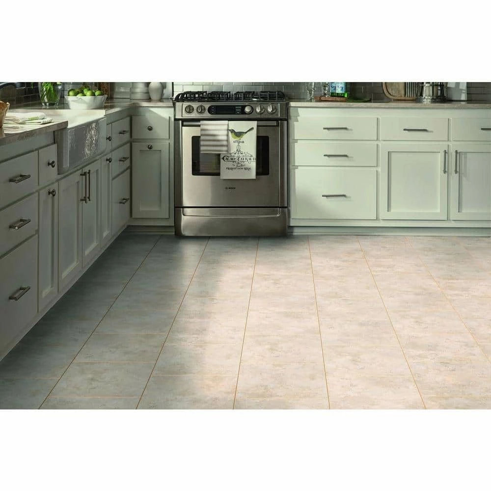 Travertine 12 in. x 12 in. Peel and Stick Vinyl Tile (30 sq. ft. / case) by TrafficMaster 4 Travertine 12 in. x 12 in. Peel and Stick Vinyl Tile (30 sq. ft. / case) by TrafficMaster - Image 2