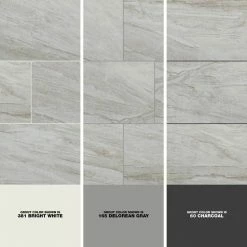 Vigo Gris 12 in. x 24 in. Matte Ceramic Stone Look Floor and Wall Tile (16 sq. ft./Case) by TrafficMaster -TrafficMaster Decor Store vigo gris trafficmaster ceramic tile nhdvigri1224 a0 1000